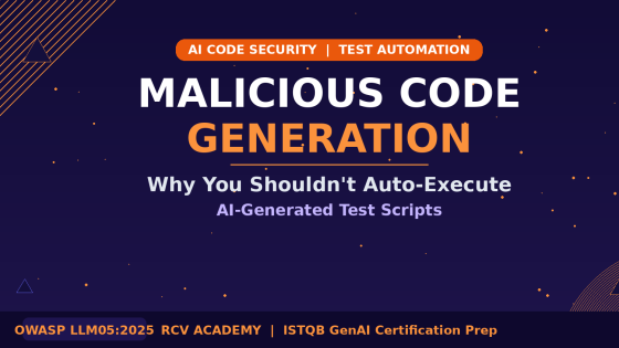 Malicious Code Generation: Why You Shouldn't Auto-Execute AI-Generated Test Scripts