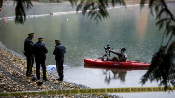 Filming from a kayak.