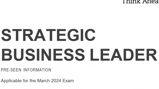 ACCA Strategic Business Leader (SBL) Preseen March 2024 Athletic Transcentral
