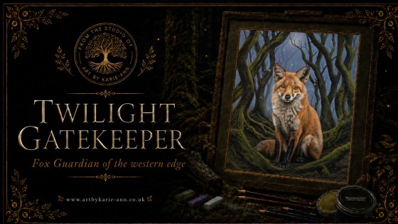 Twilight Gatekeeper — Woodland Fox Artwork in Soft Pastel
