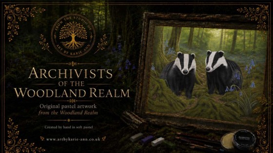 Badger Artwork in Soft Pastel — Archivists of The Woodland Realm | Woodland Wildlife Art