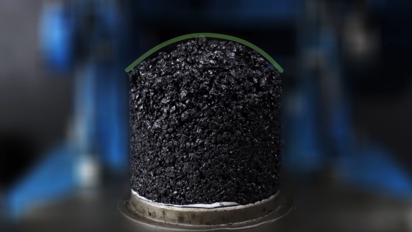 Making of asphalt briquettes for Marshal and other Specialised tests