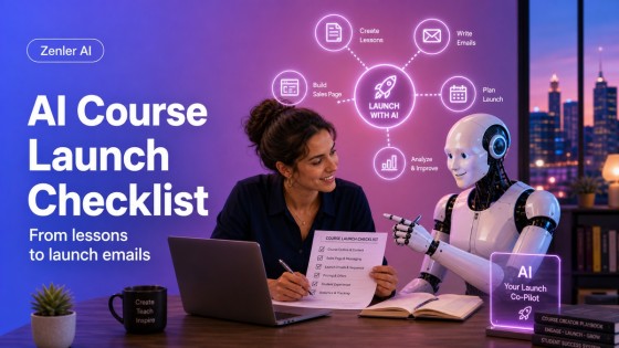 AI Course Launch Checklist: From Lesson Ideas to Email Sequences in New Zenler