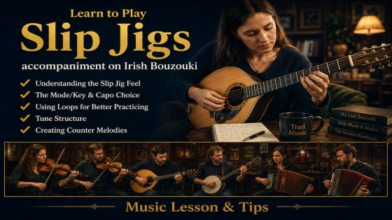 How to Accompany Slip Jigs on Irish Bouzouki & Tin Whistle in F# Minor