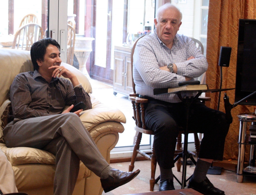 James Peter Jandu with Bishop Michael Reid