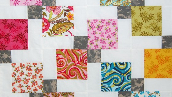 Floating Squares Stroller Blanket Quilt Tutorial