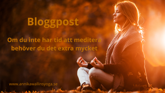 Om du inte har tid att meditera behöver du det extra mycket
