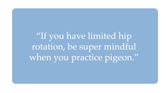 Keeping the front knee safe in pigeon (video)