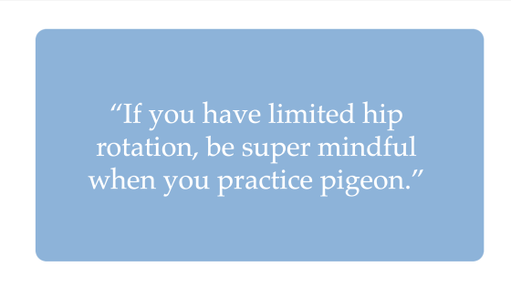 Keeping the front knee safe in pigeon (video)