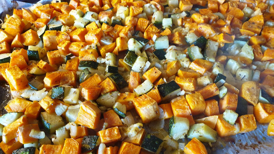 Ugnstekt Sötpotatis och Zucchini