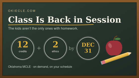 Back to School: Time for Lawyers to Get Their Credits Too