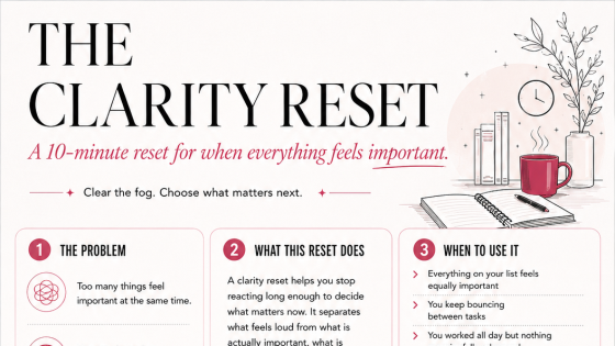 Clarity Reset: A 10-Minute Reset for When Everything Feels Important