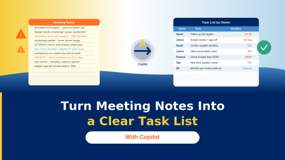 Turn Meeting Notes Into a Clear Task List — With Copilot