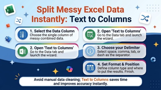 Why Is All Your Data in One Column? Excel's Text to Columns Fixes That Instantly